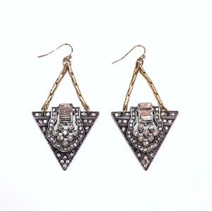 New Crystal Triangle Earrings